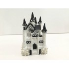 4 1/2" White and Black Fairy Tale Castle Cake Top Centerpiece for Birthday Wedding Sweet 16